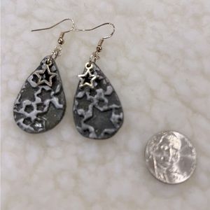 Hand made clay earrings.